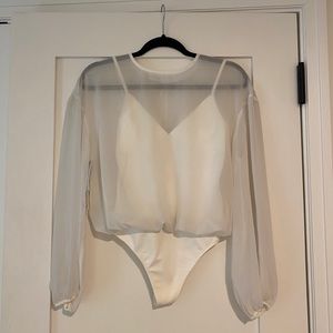 Aritzia Wilfred Talmont Bodysuit White - Size Small